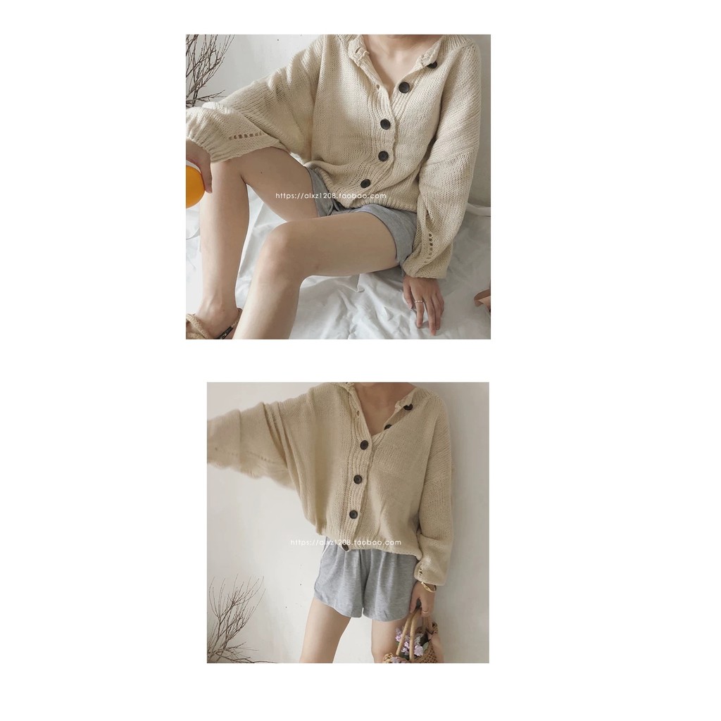 Áo len khoác ngoài dáng oversize