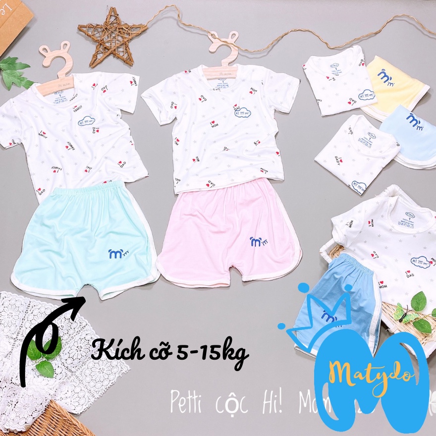 Quần áo trẻ em mùa hè ngắn tay cho bé trai bé gái giá rẻ đồ cộc tay Pama cúc vai