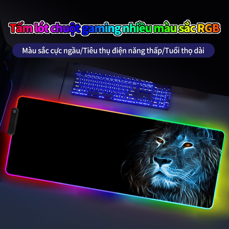 Miếng chuột LED RGB  chống nước  pad chuột game cỡ lớn trượt siêu siêu đẹp.kỳ breathing đầy màu
