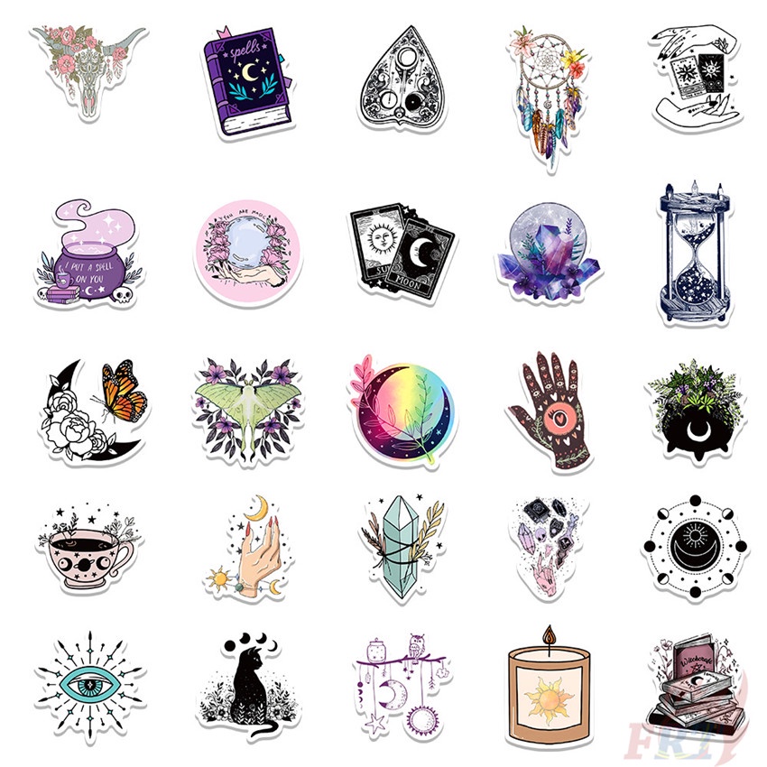 ❉ Miếng Dán Trang Trí Họa Tiết Graffiti Nghệ Thuật Kiểu Gothic Punk 01 ❉ Bộ 50 Sticker Chống Thấm Nước Họa Tiết Doodle Hợp Thời Trang