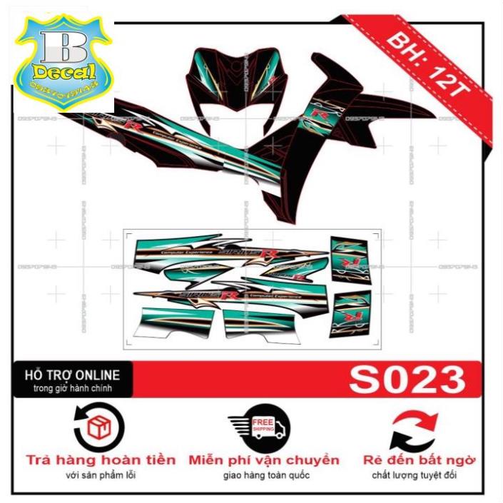 ( Quí khách vui lòng mang ra tiệm cho thợ dán ) Tem sirius R xanh đen S023 [Bi Decal]