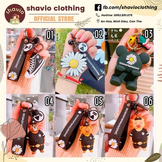 Móc khoá 3D hoa cúc có chuông
