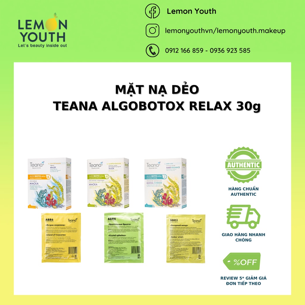 Mặt nạ dẻo 🌊TEANA Algobotox Relax💧Nuôi dưỡng tái tạo làn da