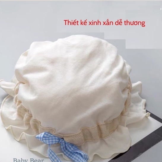 Mũ cho bé gái 0-1 tuổi mũ beanie trùm đầu 100% COTTON HỮU CƠ TỰ NHIÊN ORGANIC cực kỳ xinh xắn