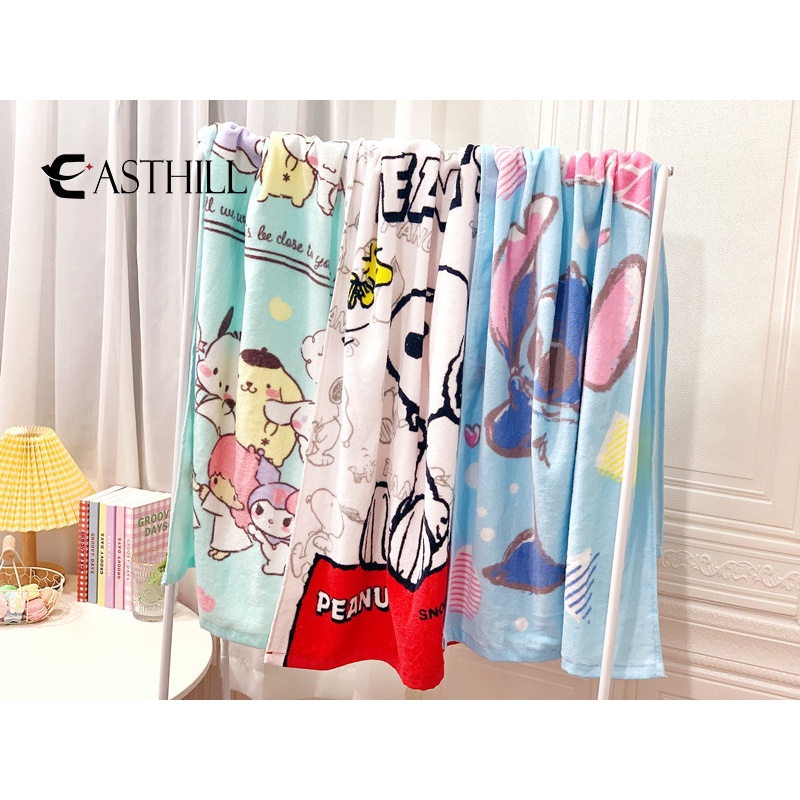 SANRIO Khăn Tắm Cotton Thấm Hút Tốt In Họa Tiết Hoạt Hình Hello Kitty Mymelody Cinnamoroll Kuromi Đáng Yêu Cho Bé Gái