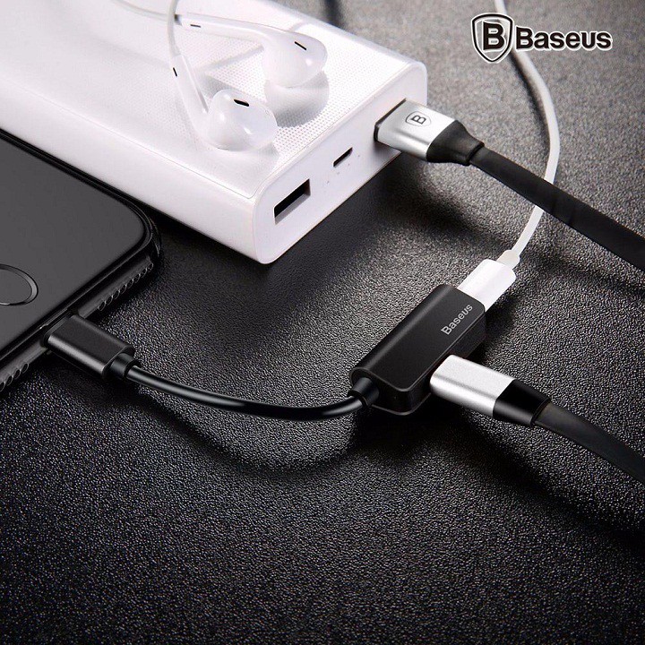 Jack chuyển đổi tai nghe Chia Cổng 1 Thành 2 Baseus L37 Cho IP7-7 Plus 8-8Plus IPX