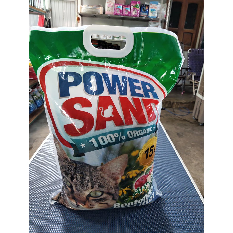 Cát vệ sinh cho mèo bao POWER SAND hương cafe hương táo bao 5l 15l