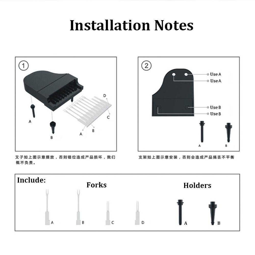KUNHEV 1 Bộ Nĩa Ăn Tráng Miệng Hình Đàn Piano Hoạt Hình Sáng Tạo Cho Bé