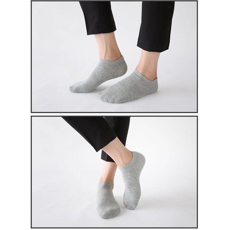 Set 4 Đôi Tất Cotton Ngắn Thoải Mái Thấm Hút Mồ Hôi Cho Nam Nữ