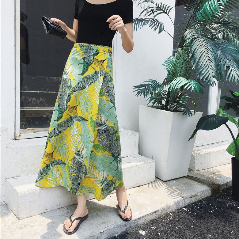 Chân Váy Voan In Hoa Thời Trang Đi Biển Dành Cho Nữ