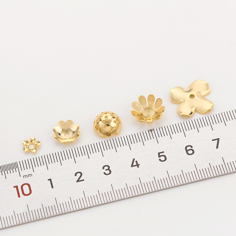 Giá Đỡ Hạt Ngọc Trai Torus Năm Cánh Bằng Đồng Mạ Vàng 14K Dùng Làm Trang Sức Thủ Công diy