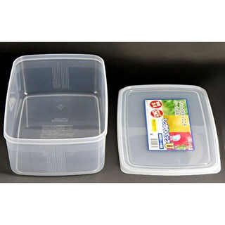 Hộp nhựa đựng thực phẩm hình chữ nhật 3 lít, có vạch chia mililit, sx tại Nhật. 21x15.6cm cao 8.1cm. H316