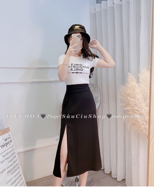 CHÂN VÁY XẺ ĐÙI DÁNG DÀI MS14221