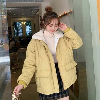 áo phao cổ lông mịn