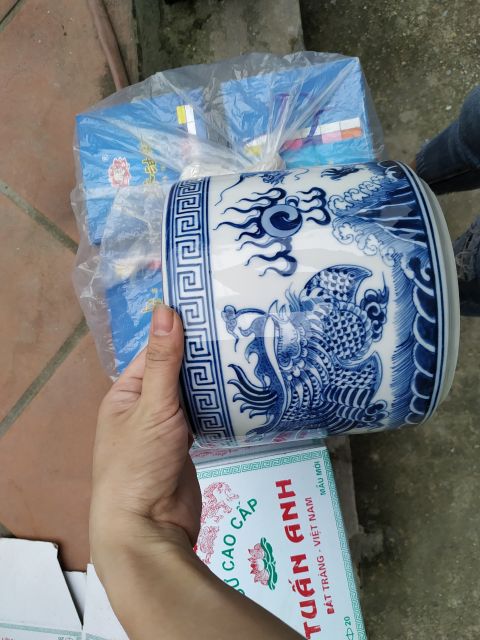 Bát Hương rồng phượng màu lam các cỡ