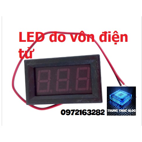 LED đo vôn độ báo bình xe máy -(Màu đỏ sáng ĐẸP)