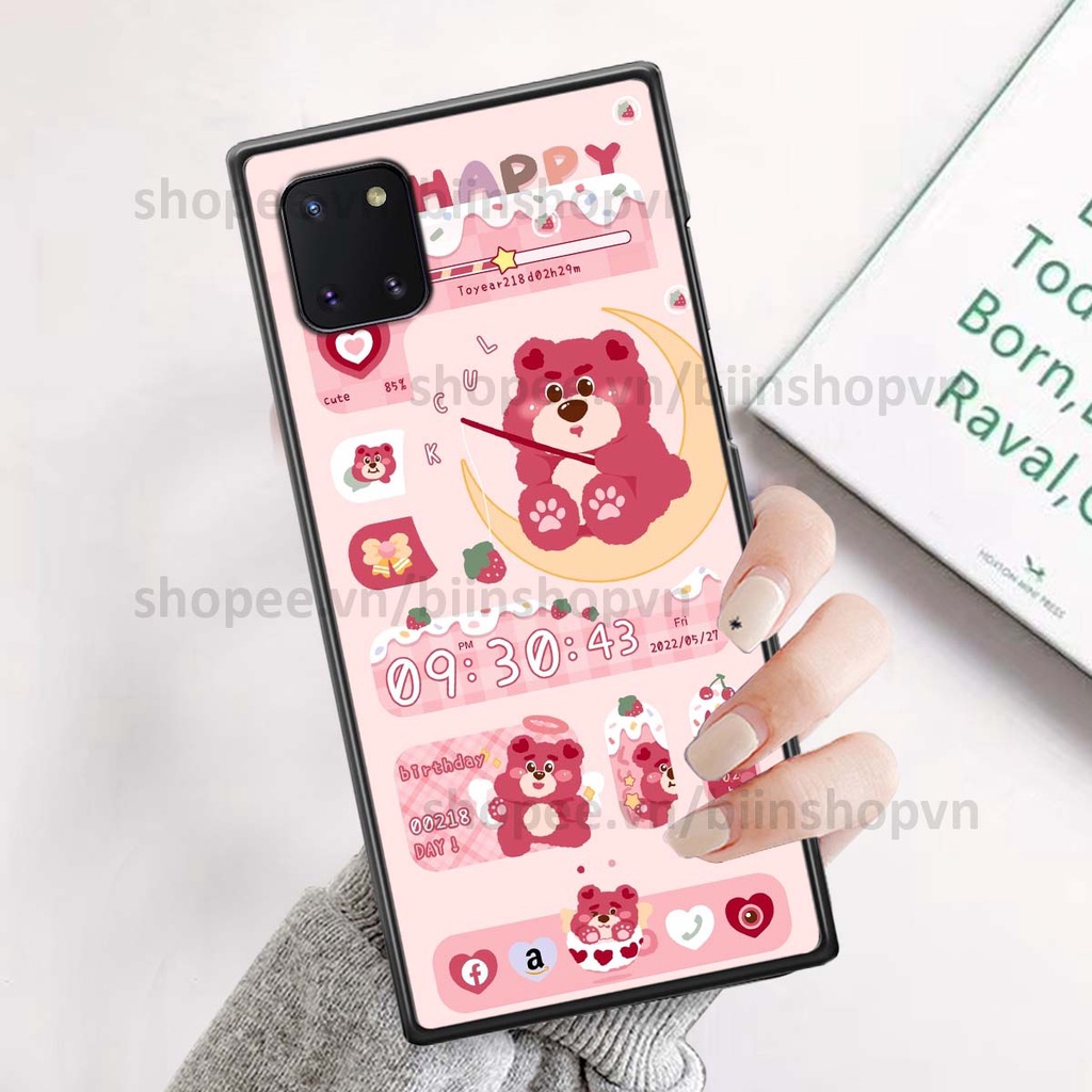 Ốp Samsung Note 10 Lite in 3D icon gấu nổi siêu xinh, siêu đáng yêu, cá tính phong cách