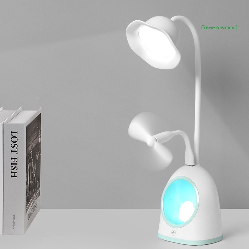 【Green】Eye Protection LED Snow Deer Desk Lamp Rechargeable Student Reading Night Light