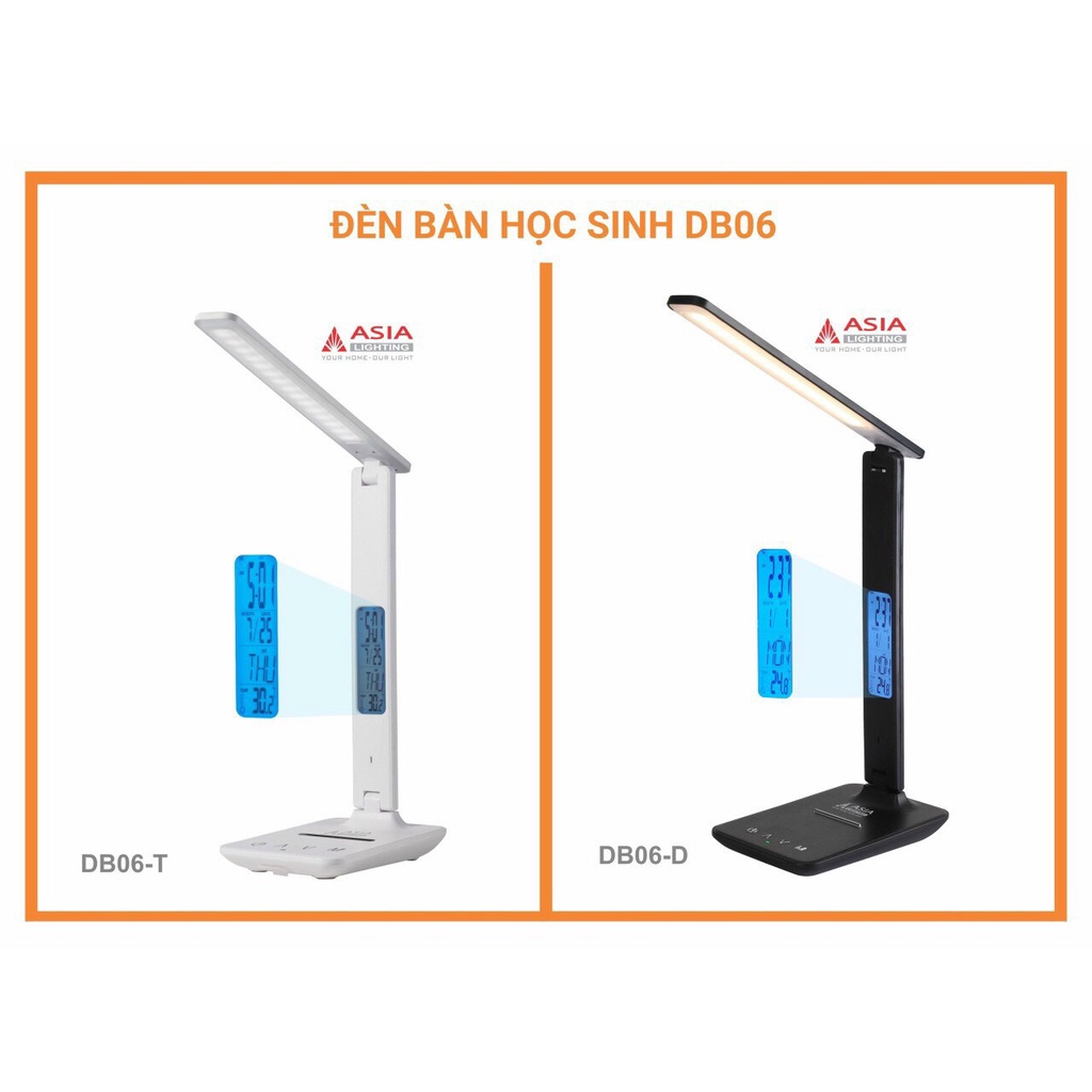 Đèn Bàn Học, Đọc Sách ASIA DB06 8W. Đèn Led đổi 3 màu Cảm Ứng,bảo hành 2 Năm