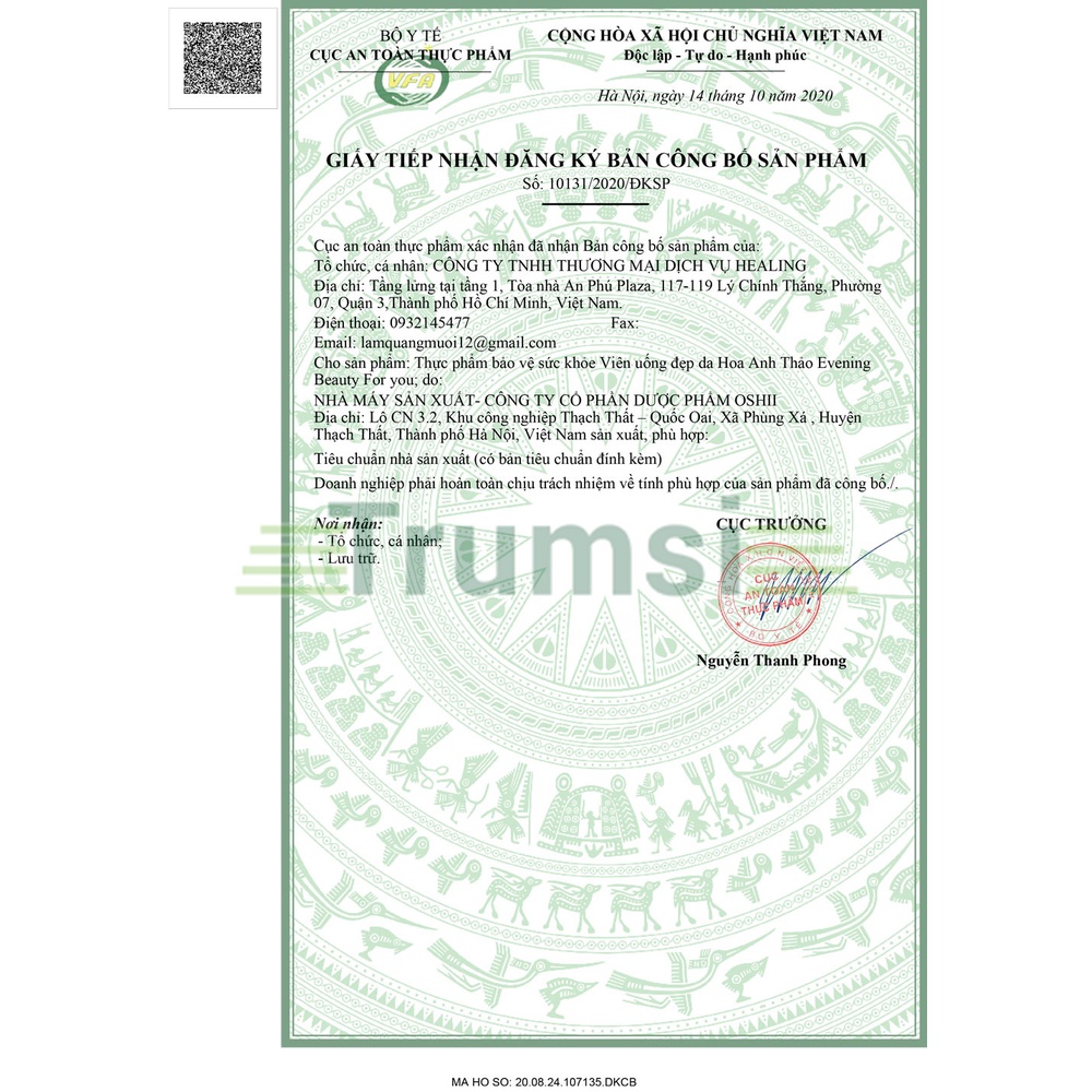 Viên Uống Trắng Da Giảm Nám Chống Lão Hoá Và Điều Hoà Nội Tiết Tố Nữ Hoa Anh Thảo Evening Beauty For You Chính Hãng | Thế Giới Skin Care