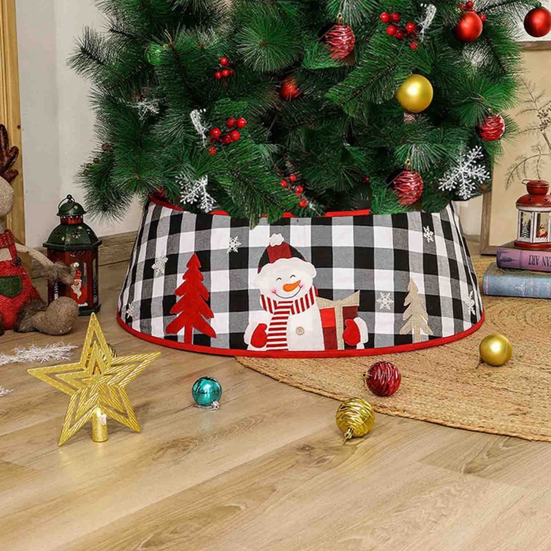 Tấm Lót Chân Cây Thông Noel 30 Inch Màu Trắng Đen