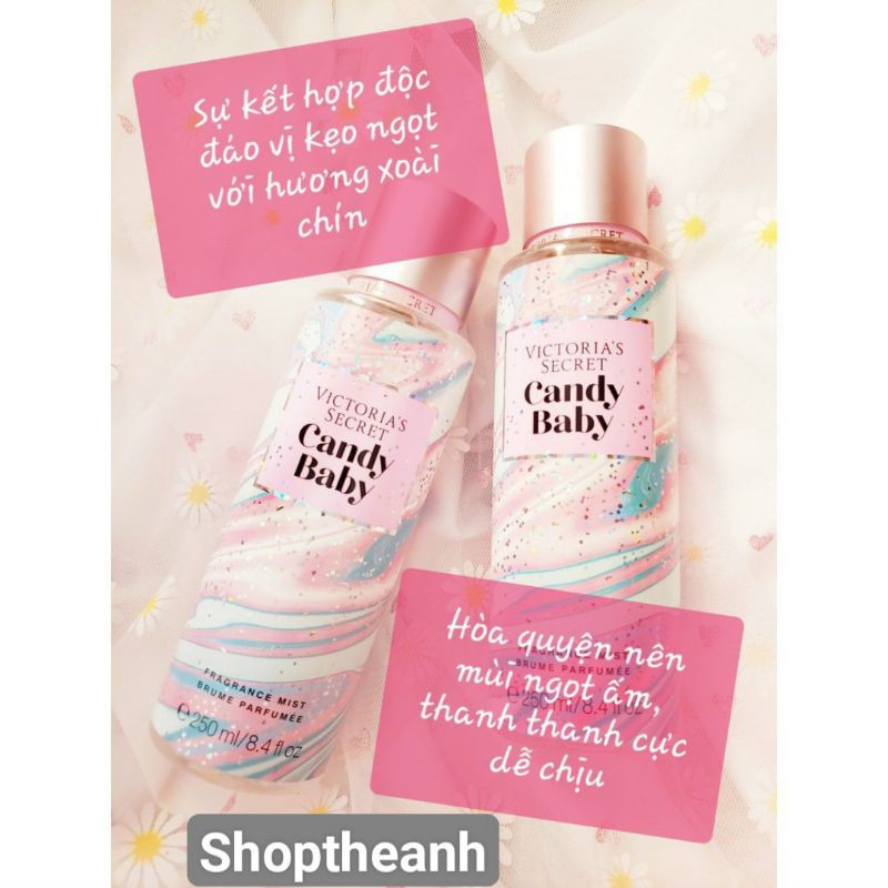 Xịt thơm body Victoria's secret bảng mùi Baby Sweet + Các mùi HOT