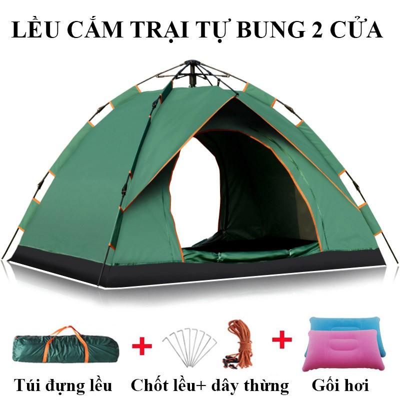 Lều cắm trại đi du lịch, đi phượt, dã ngoại tự bung dành cho 3-4 người chống nước, tia UV cực tốt
