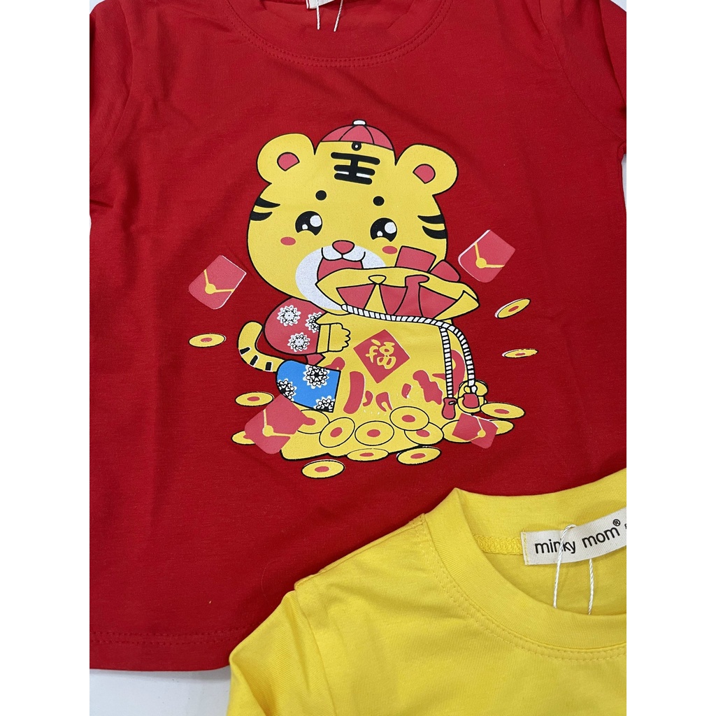 Áo trẻ em dài tay cho bé trai bé gái bé trai chất liệu cotton thun mềm mại ATKID diện chơi tết