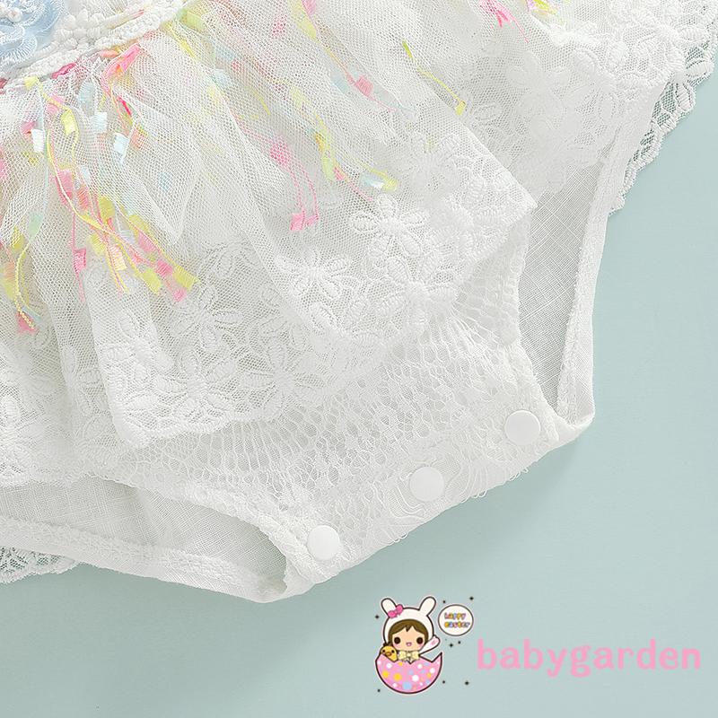 Bộ Áo Liền Quần Không Tay Phối Ren Nhiều Màu Dành Cho Bé Gái 0-24 Tháng Tuổi