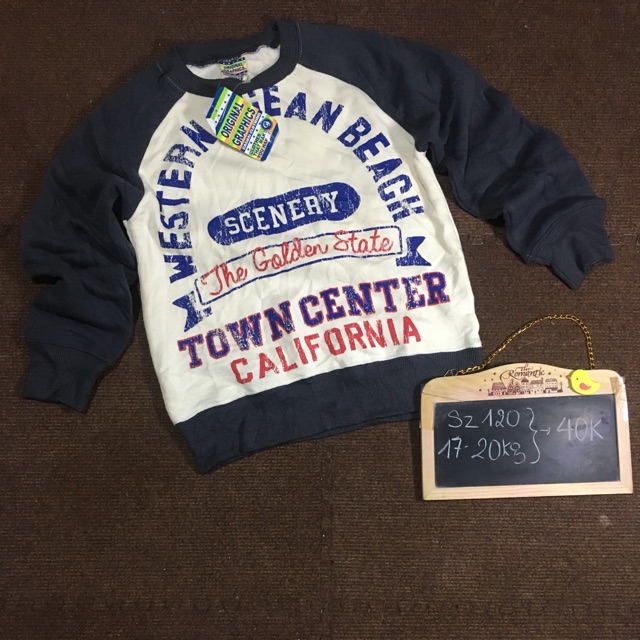 Áo nỉ bé trai 2hand in chữ