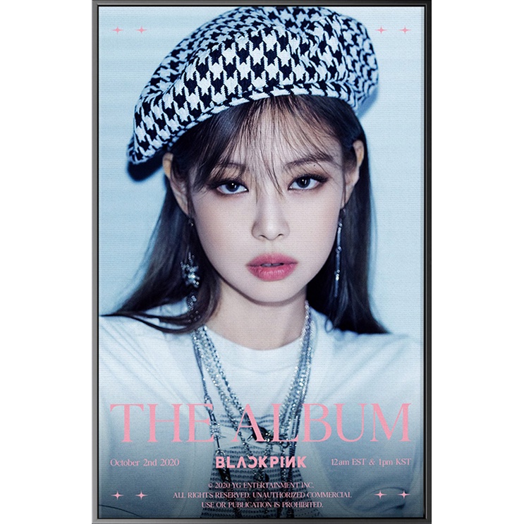 Bộ 04 tranh canvas treo tường BLACKPINK + 04 khung composite và đinh treo – decor phòng đẹp và ấn tượng