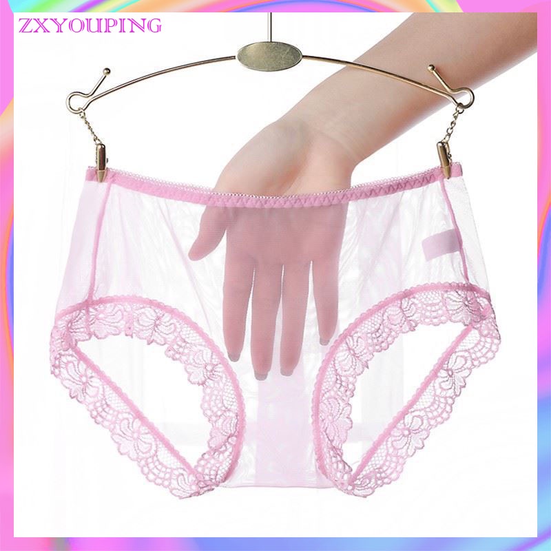 ZXYOUPING Quần Lót Lưới Ren Siêu Mỏng Trong Suốt Không Đường May Mềm Mại Thoáng Khí Kích Thước L-3XL Cho Nữ