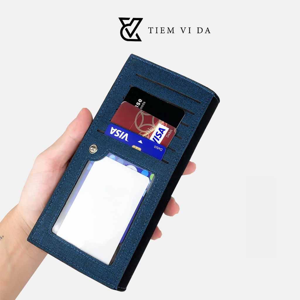 Ví dài nam cầm tay nhiều ngăn cao cấp bóp nam thời trang chất liệu canvas siêu bền đẹp v1126