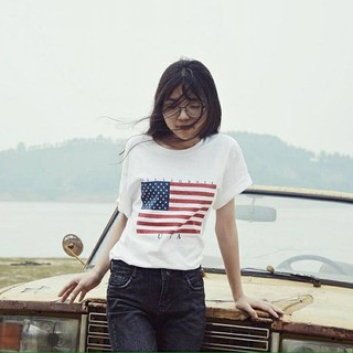 Áo thun unisex cờ Mĩ