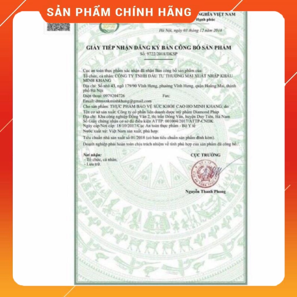 Cao ho Minh Khang hộp 100ml - Hết ho, tiêm đờm, hết viêm họng cho bé