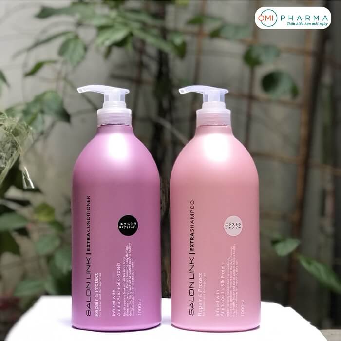 [Tặng Quà] Bộ Dầu Gội Xả Siêu Dưỡng Và Phục Hồi Tóc Salon Link Extra Nhật Bản (1000ml/Chai)