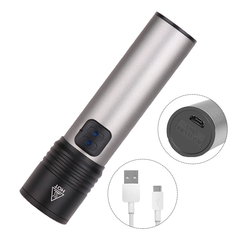 Ultra small strong light EDC flashlight rechargeable mini zoom waterproof flashlight