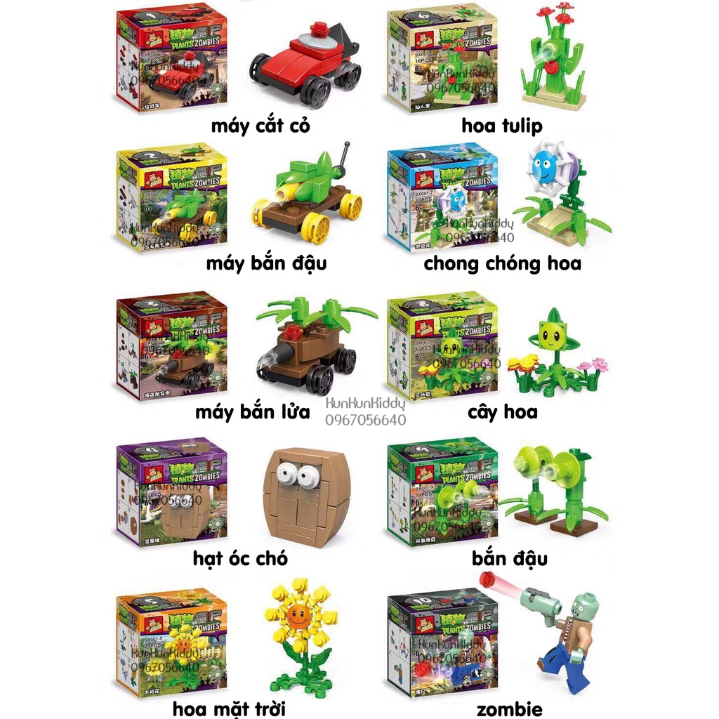 Mô hình đồ chơi lắp ghép PLANT vs ZOMBIE