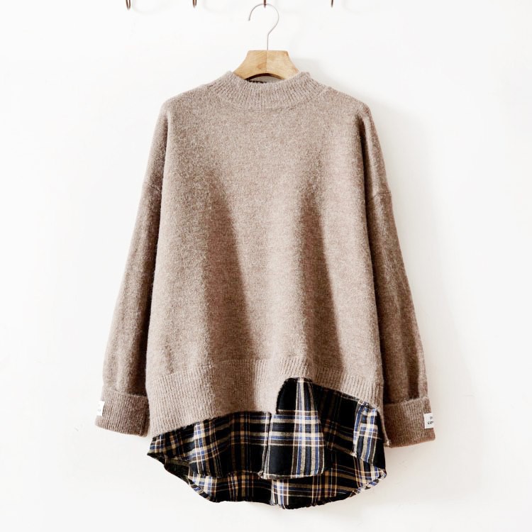 Áo Len Kẻ Sọc Phong Cách Hàn Quốc- 2 Màu Nâu và Đen | BigBuy360 - bigbuy360.vn