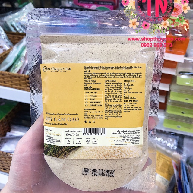 Bột cám gạo Milaganics - 100g