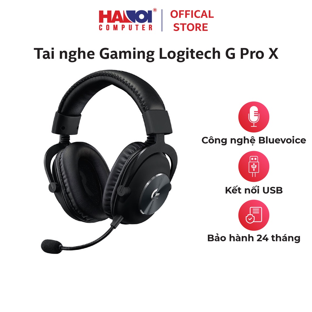 Tai nghe Gaming Logitech G Pro X, đệm cao su thoải mái, khung tai nghe bền bỉ chắc chắn