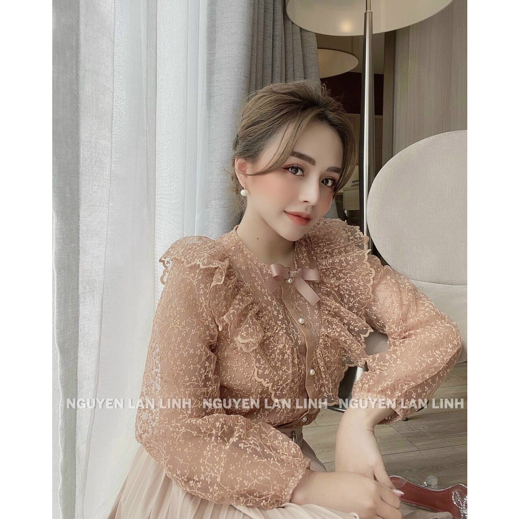 Vải ren lưới thêu hoa chất đẹp nhiều màu. may váy bồng bềnh, áo, đầm