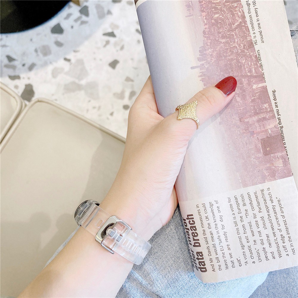 Dây đeo Silicon trong suốt cho đồng hồ thông minh Xiaomi Mi Band 6 5 4 3