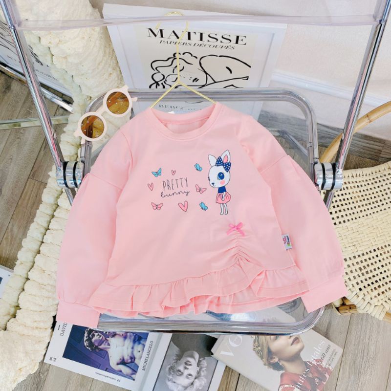 Bộ Thun Dài Tay Hình Thỏ Bé Gái Sz 8-20kg Hãng BB Angel - Hàng Thiết Kế - Huyền Trang Qate