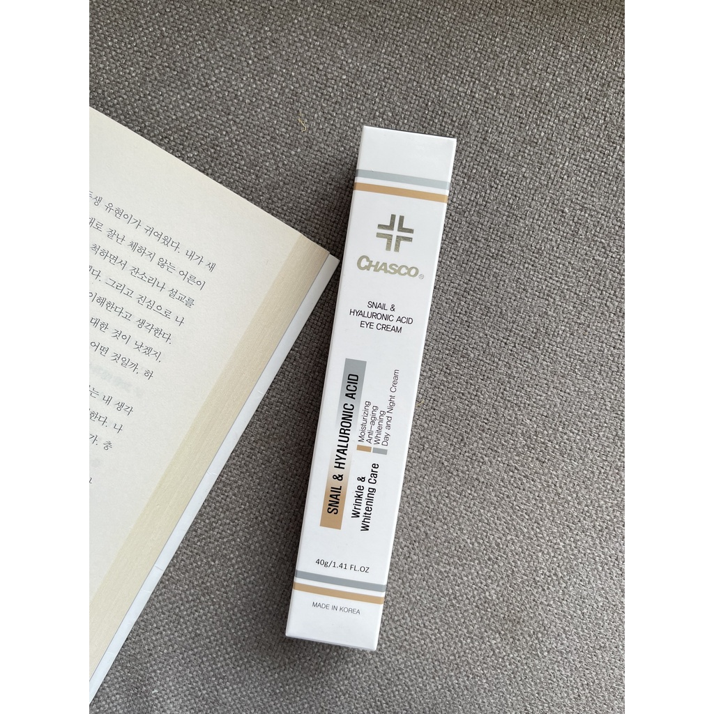 Kem mắt giảm thâm quầng chống nhăn CHASCO Snail & Hyaluronic acid eye cream 40g Hàn Quốc