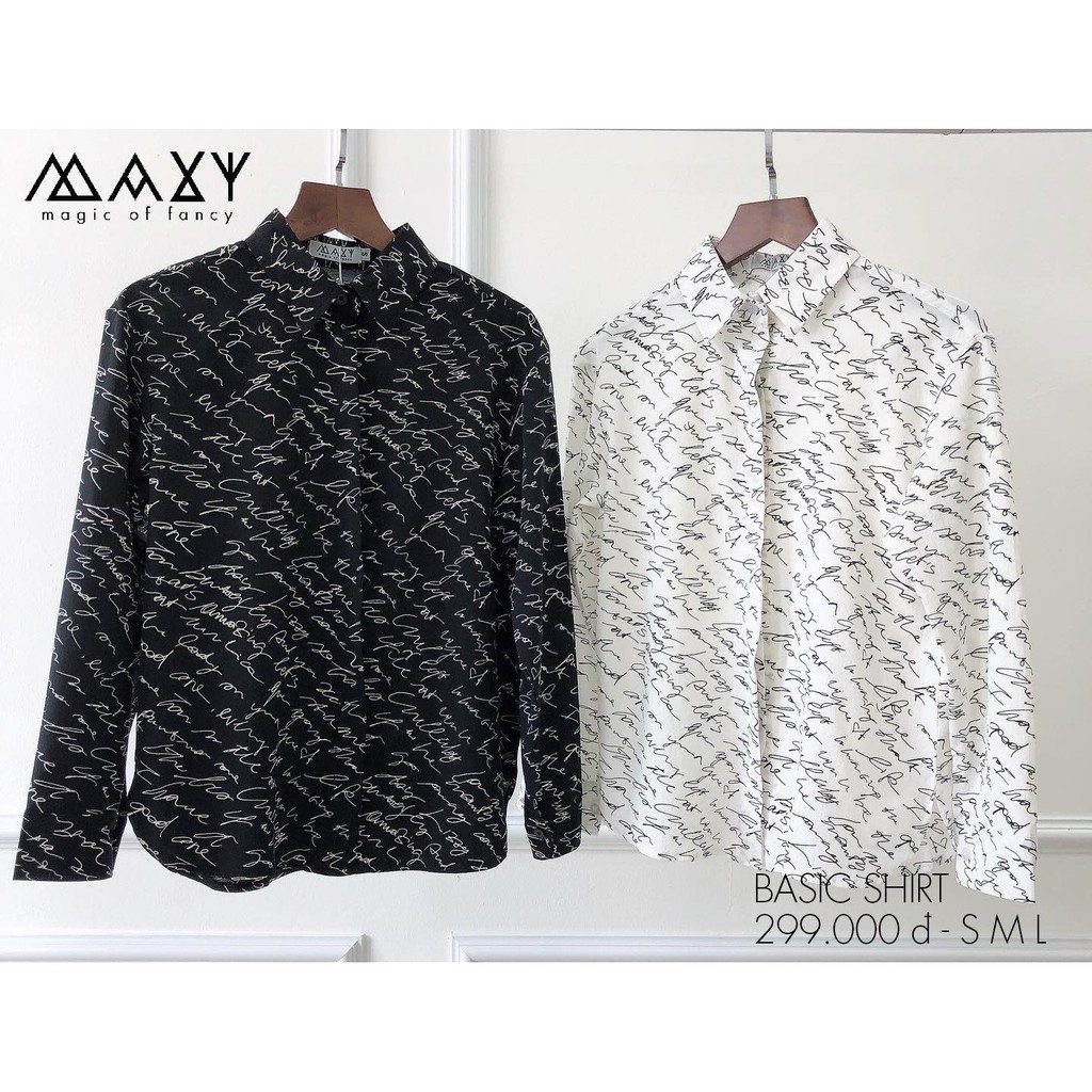 Áo sơ mi họa tiết chữ symbol shirt Maxy Workshop