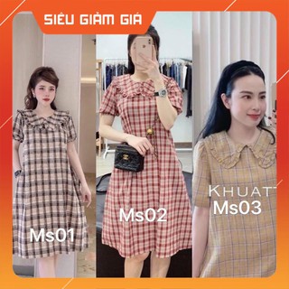 [Xả kho] đầm bầu cao cấp chất kẻ Hàn☘️mặc đi làm đi chơi đều được☘️thiết kế đuôi cá sang chảnh☘️free size 43~68kg