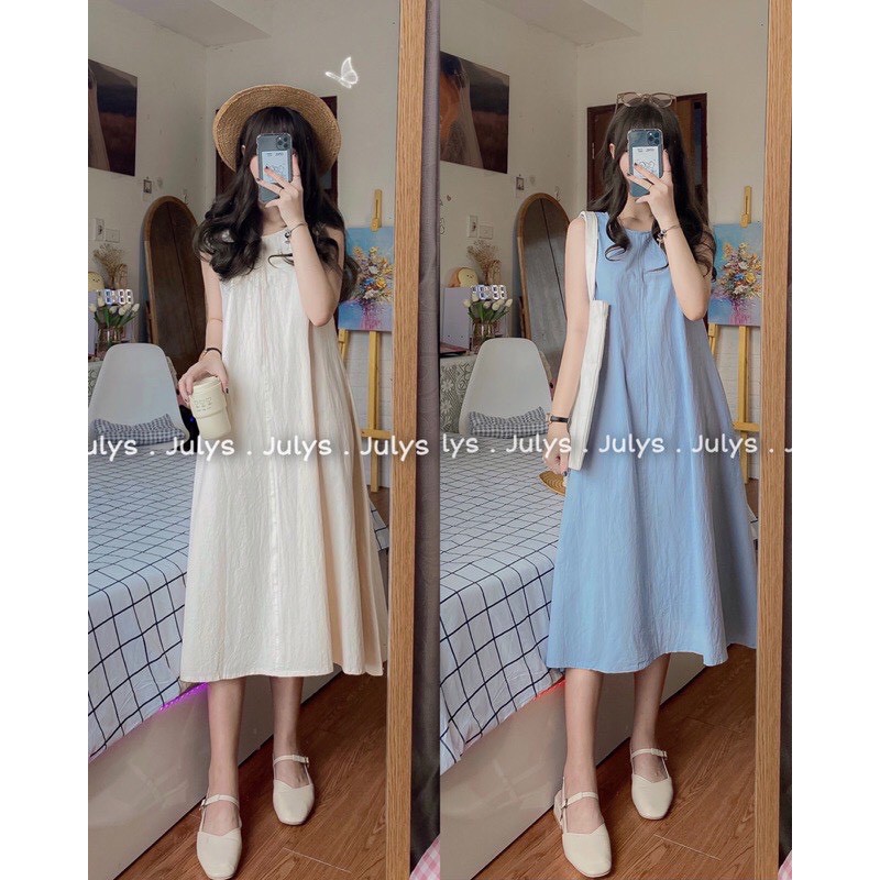 Váy Ba Lỗ Chất Thô Trơn Dáng Xòe Có Túi Bên M168- Lolla_Fashion