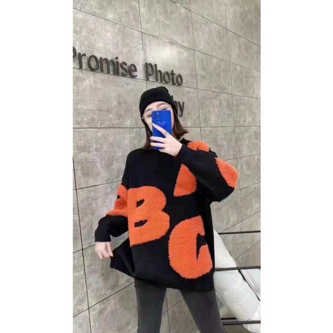 Áo len nữ kiểu, áo len nữ form rộng hoạ tiết chữ phong cách cá tính trẻ trung chất len dày mịn hàng quảng châu cao cấp | BigBuy360 - bigbuy360.vn