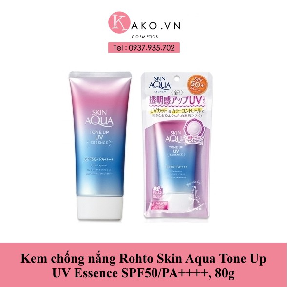 Kem chống nắng Rohto Skin Aqua Tone Up UV Essence SPF50/PA++++, 80g